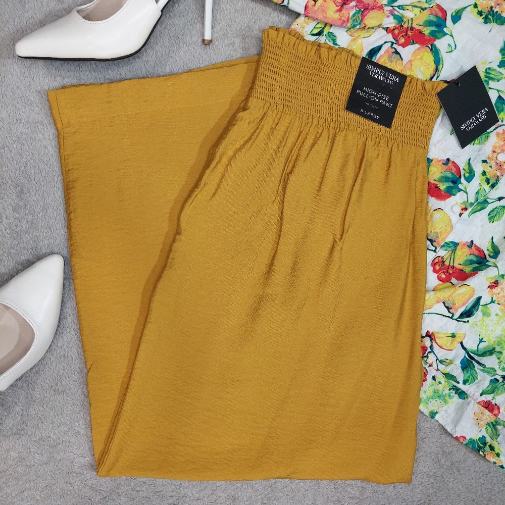 New | Simply Vera Vera Wang | High Rise Pull On Pants | Crop | Chai Tea | XL